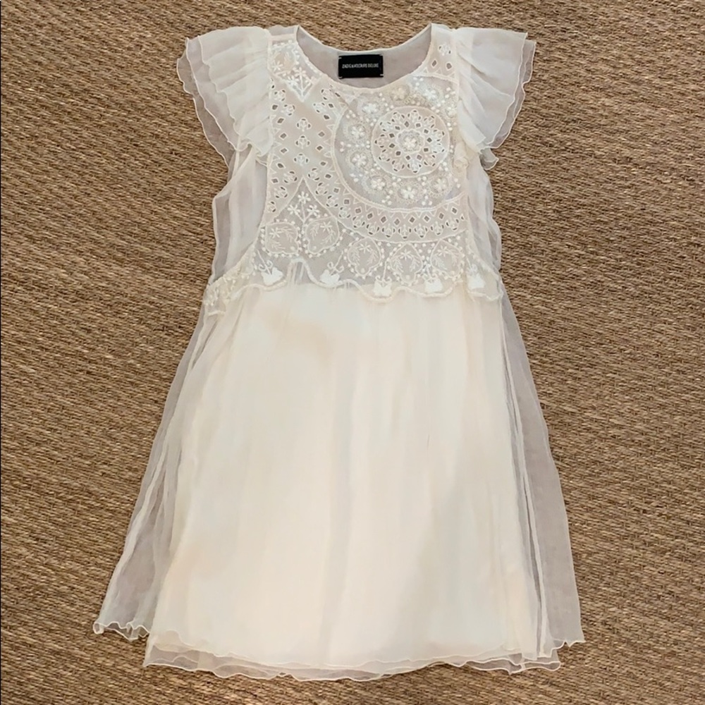 ZADIG & VOLITAIRE DELUXE cream lace dress Sz small